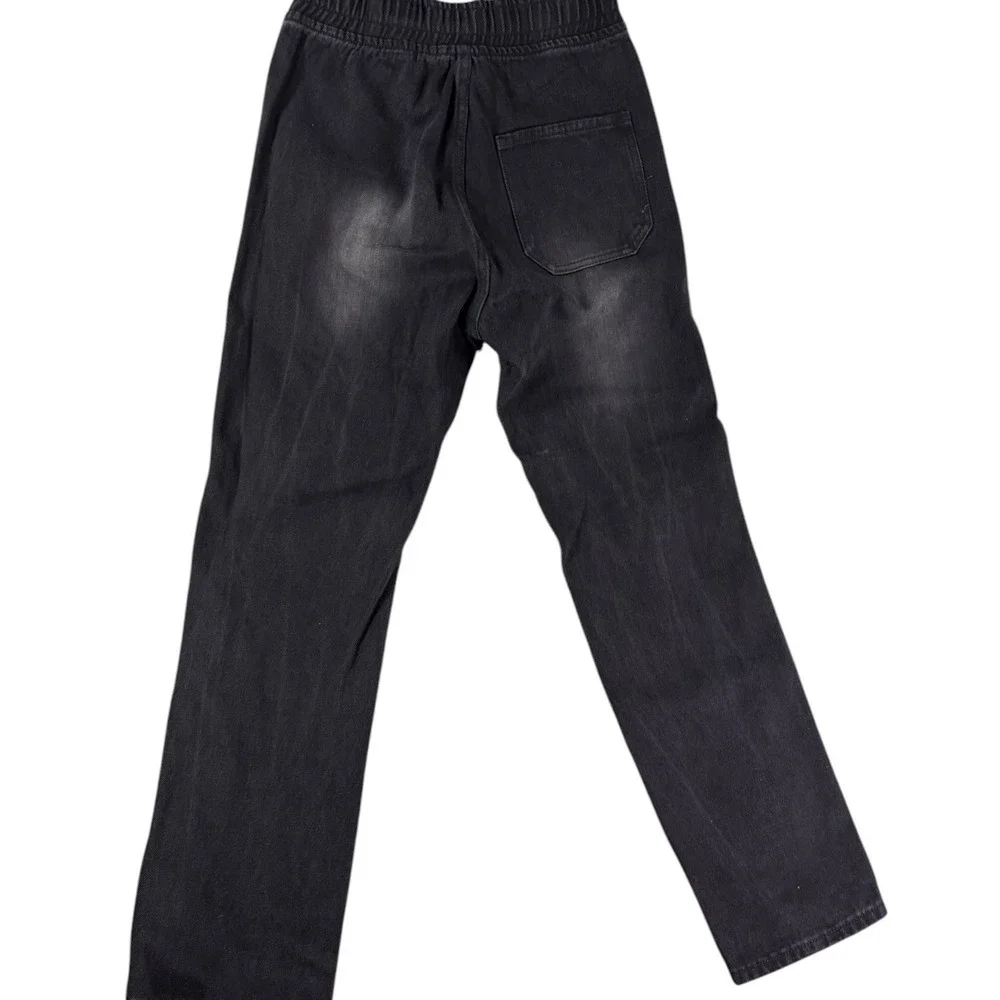 Watson Baggy Fit Jeans Mens‎ 30 Black Distressed Denim Drawstring Waist Straight